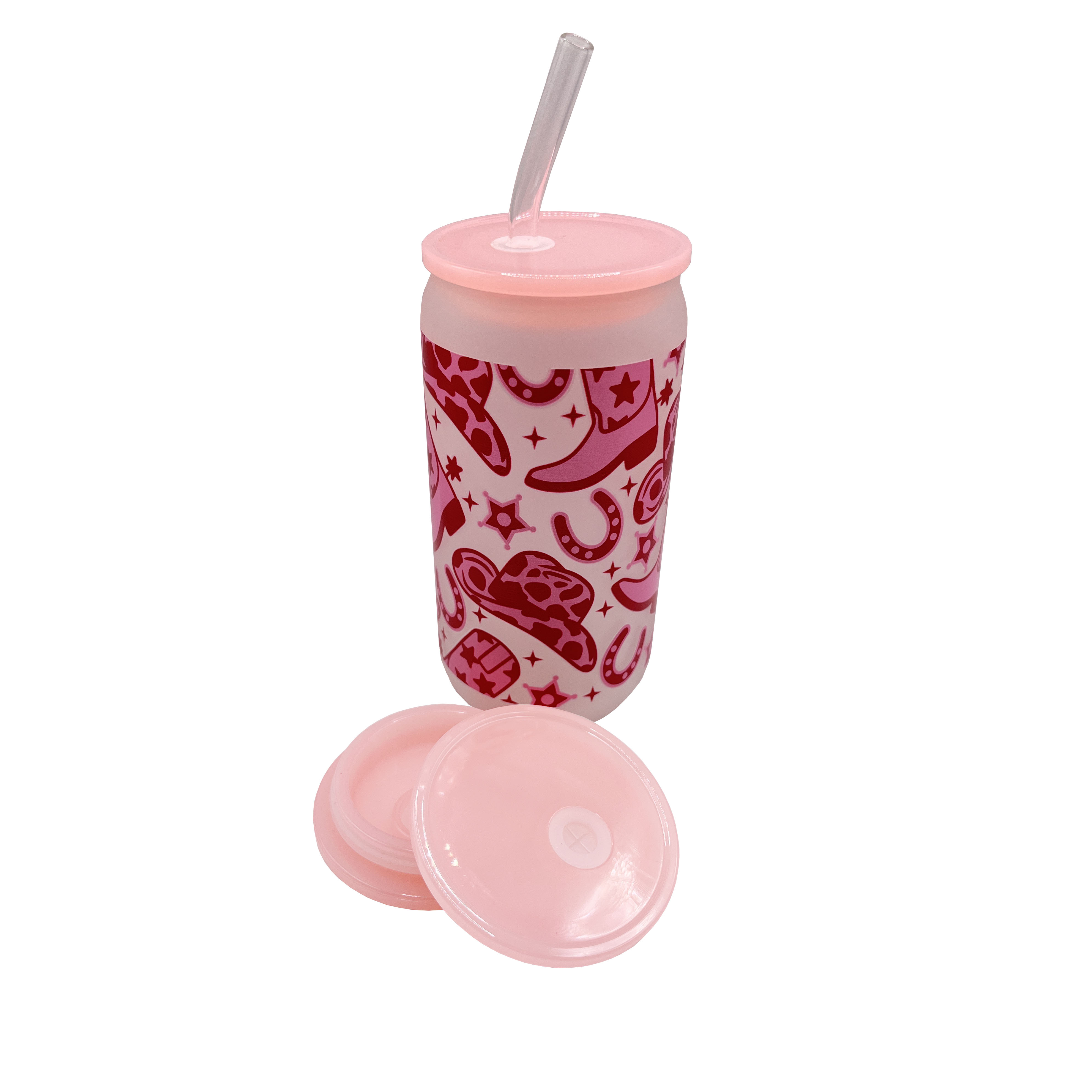 Cowboy Hat Straw - Western Cowgirl Beer Glass Iced Coffee